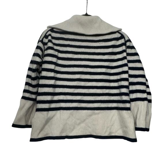 Aritzia Babaton Weekday Turtleneck Stripe Crop Merino Wool Sweater Womens Small - Picture 10 of 10